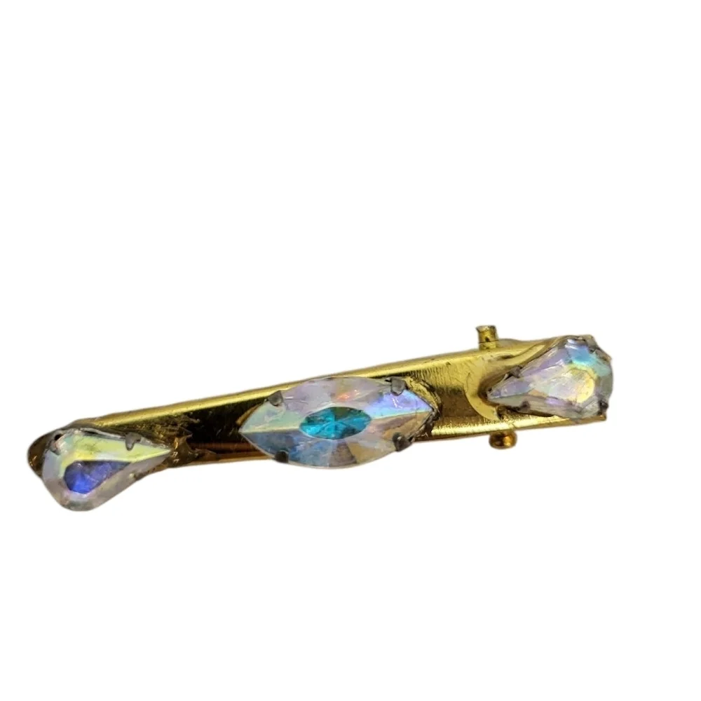Gold Plated Marquise Crystal Hair Barrette